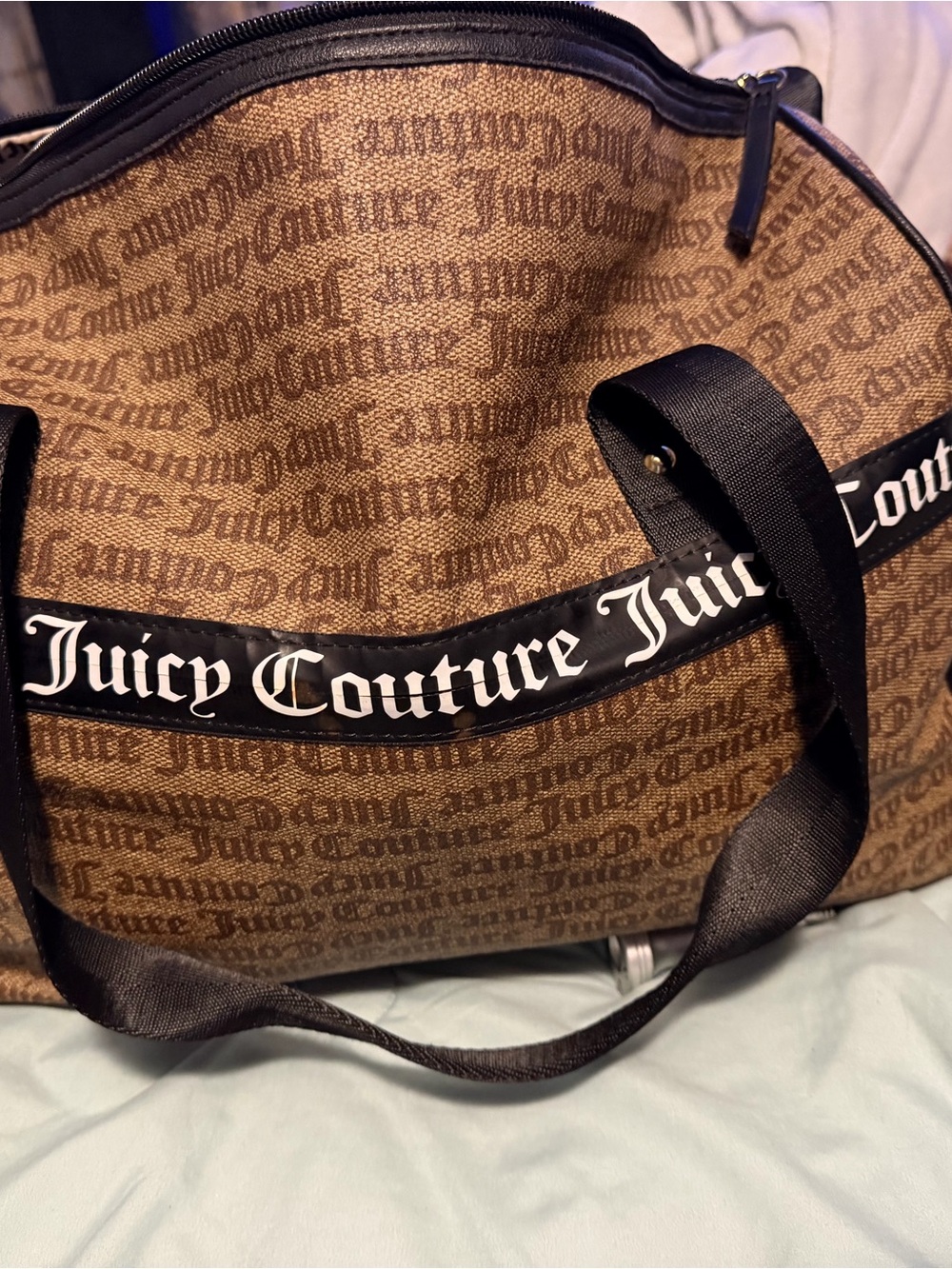 Juicy Couture Beige and Black Logo Interior Tote